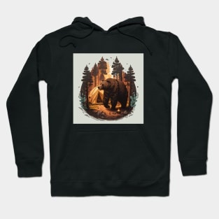 Camping with Bear, Adventure in the Forest Hoodie